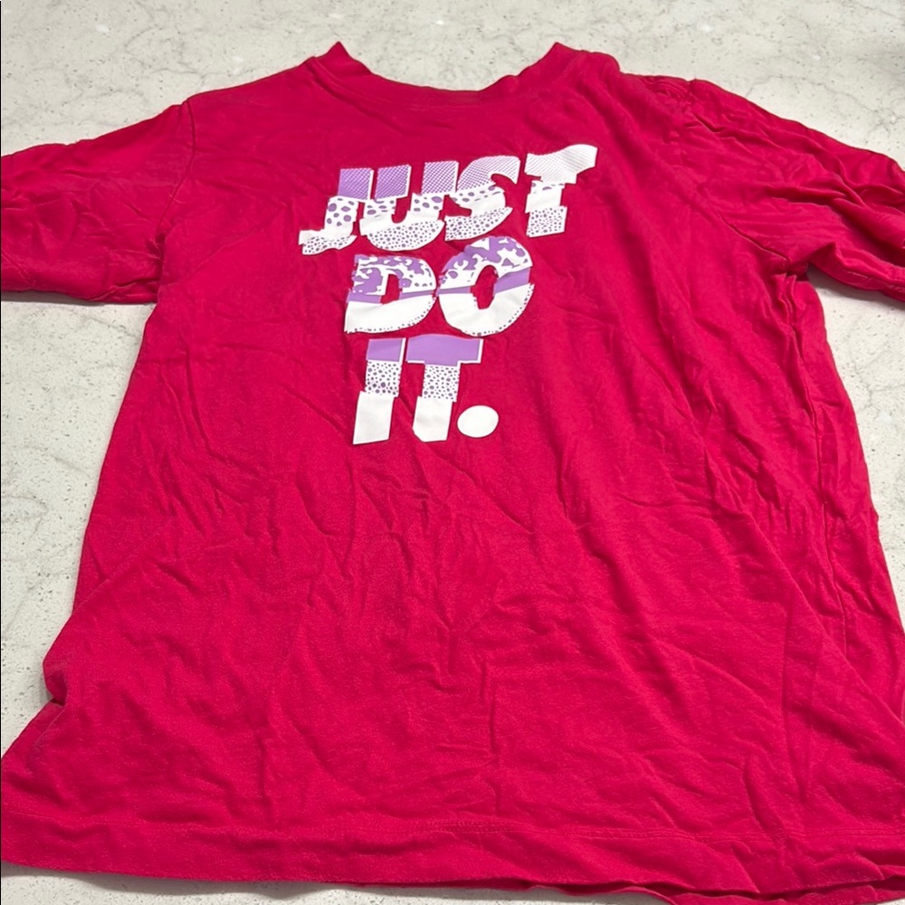 Nike Red T-Shirt with White Slogan